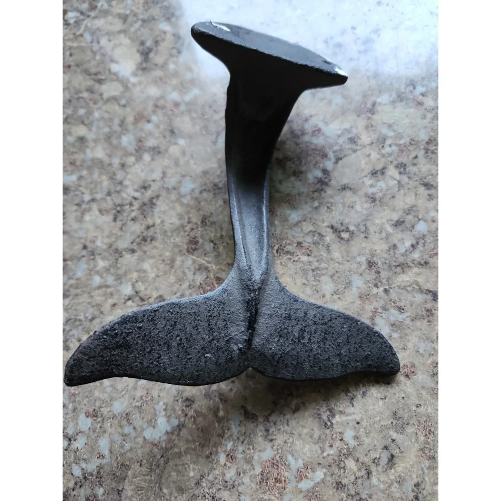 Cast Iron Whale Tail Wall Hook Nautical Bathroom Door Towel Coat Hanger 5.5